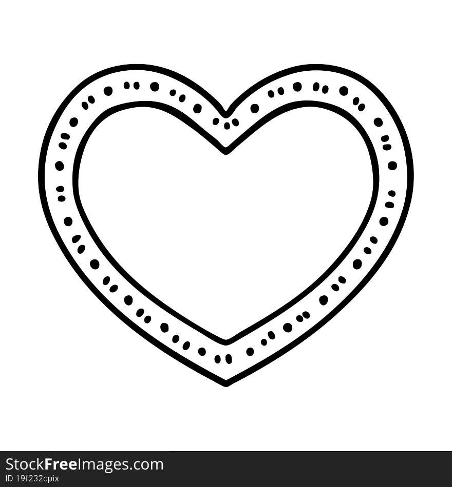 Black Line Tattoo Of A Heart