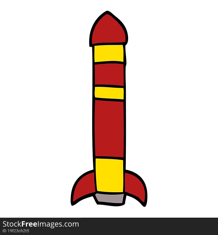 Cartoon Doodle Tall Rocket