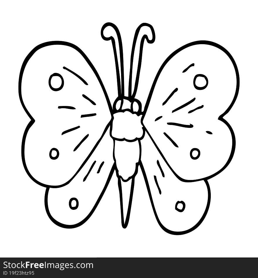 line drawing cartoon butterfly