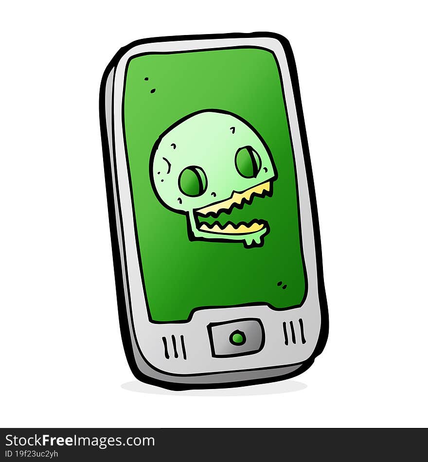 Cartoon Virus On Mobile Phone