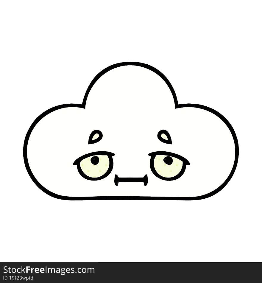 comic book style cartoon white cloud