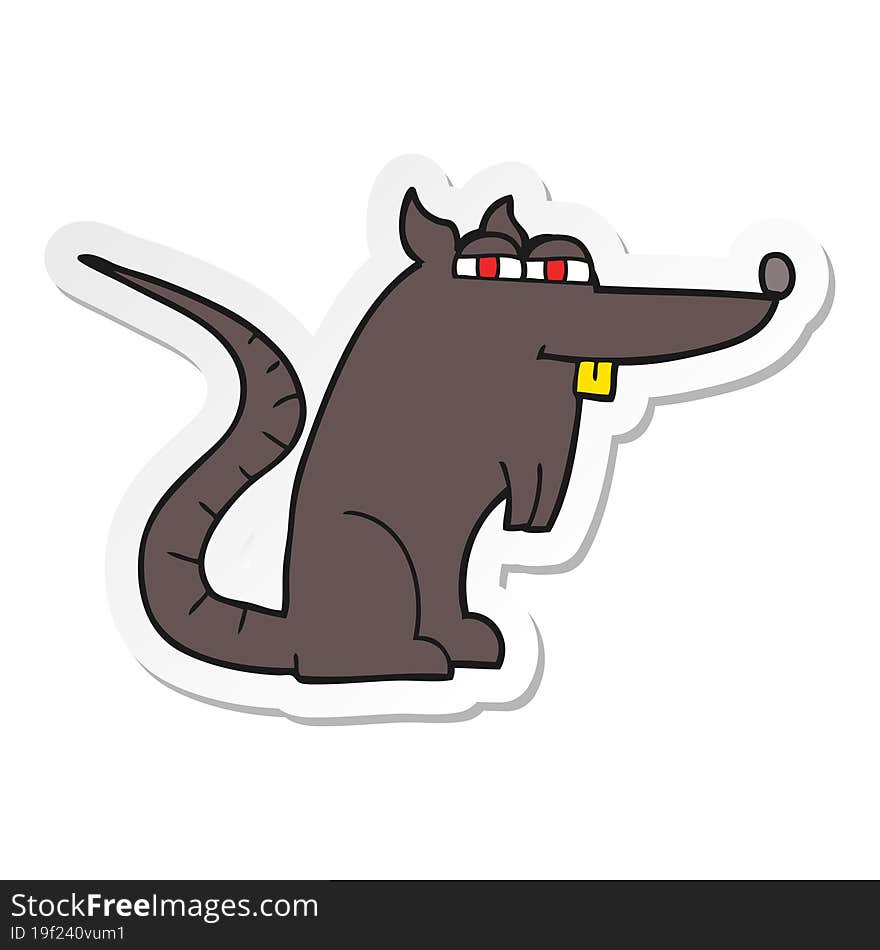 Sticker Of A Cartoon Evil Rat