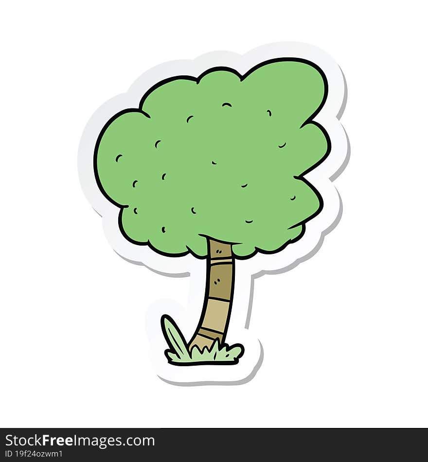 sticker of a cartoon tree