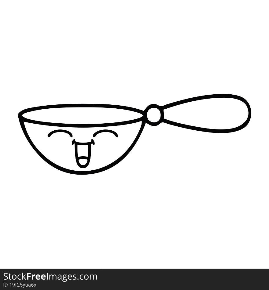 line drawing cartoon of a measuring spoon