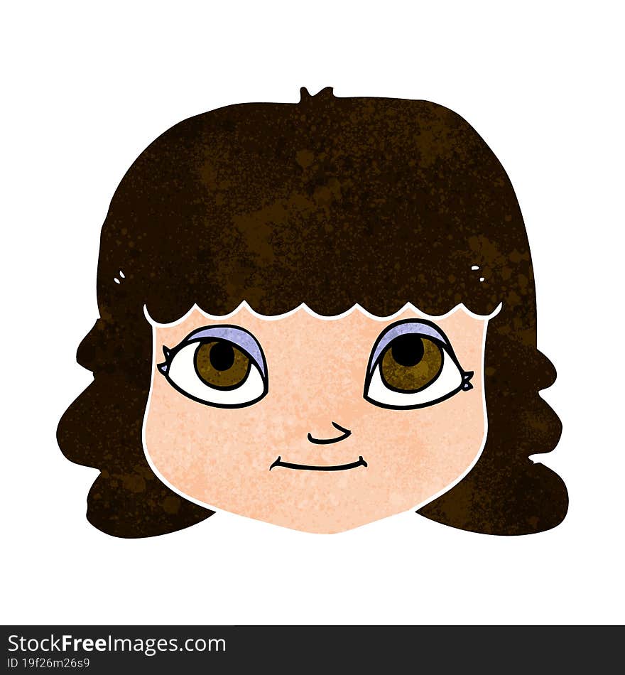 cartoon happy female face