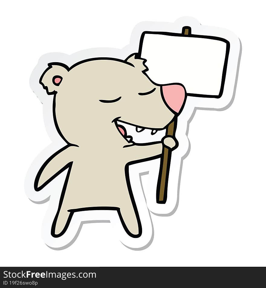 Sticker Of A Cartoon Bear