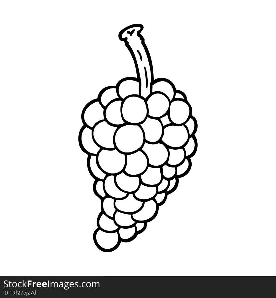 line drawing cartoon bunch of grapes