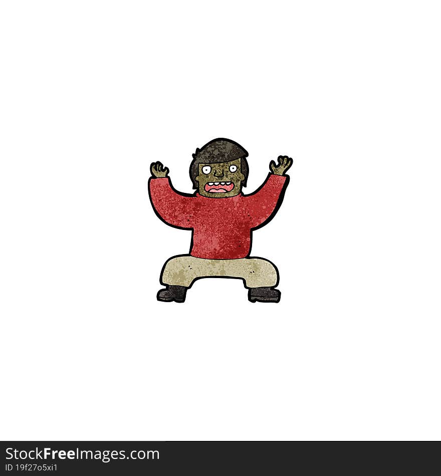 Cartoon Man Doing Yoga Pose