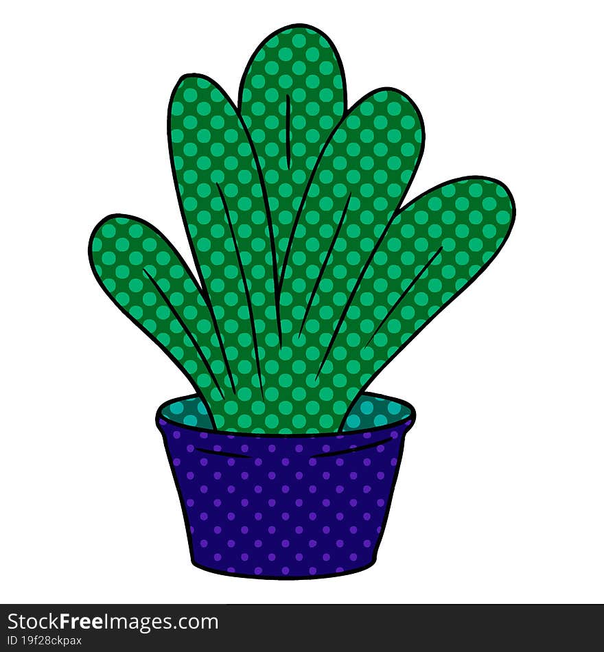 hand drawn cartoon doodle of a green indoor plant