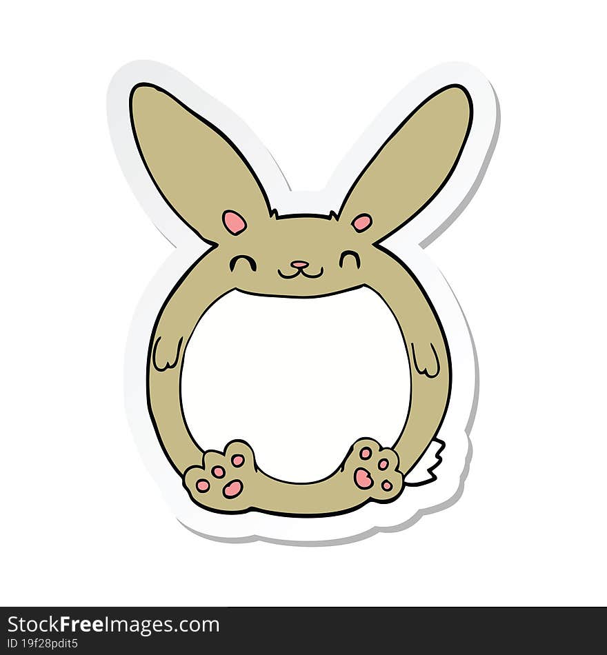 sticker of a cartoon rabbit