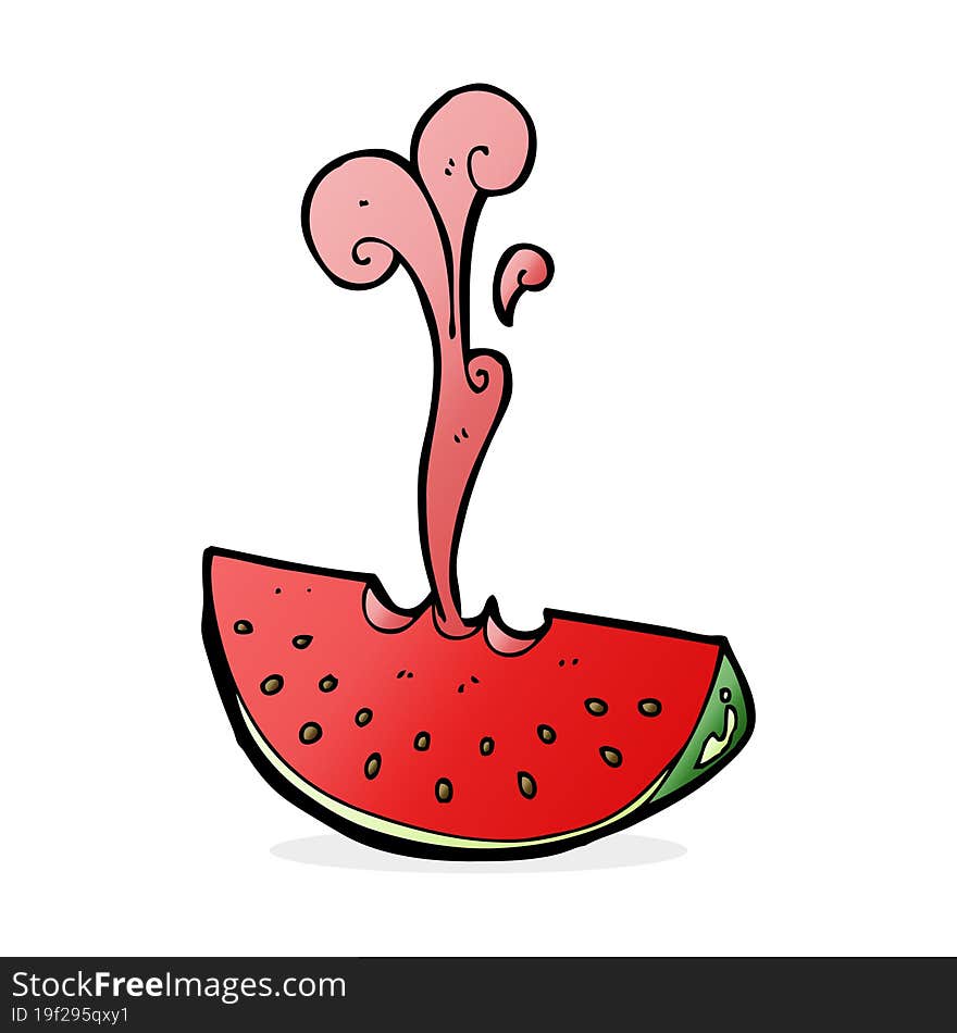 cartoon squirting watermelon