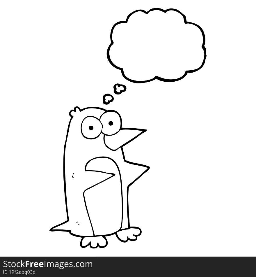 Thought Bubble Cartoon Penguin