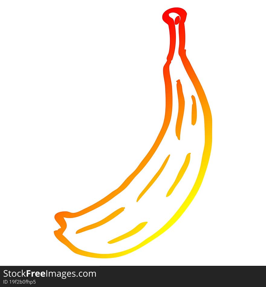 warm gradient line drawing cartoon banana