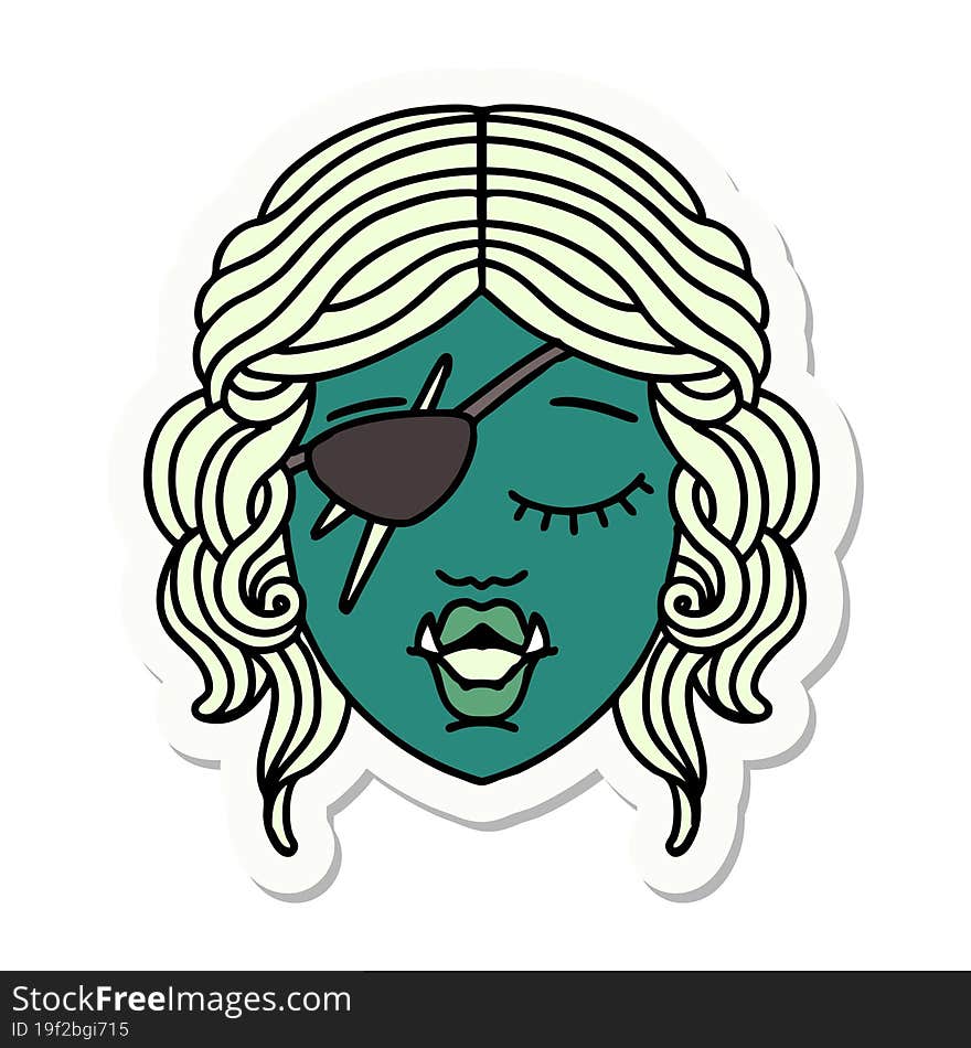 orc rogue character face sticker