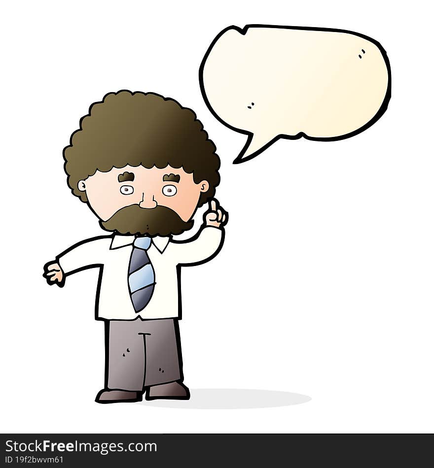 cartoon teacher with speech bubble