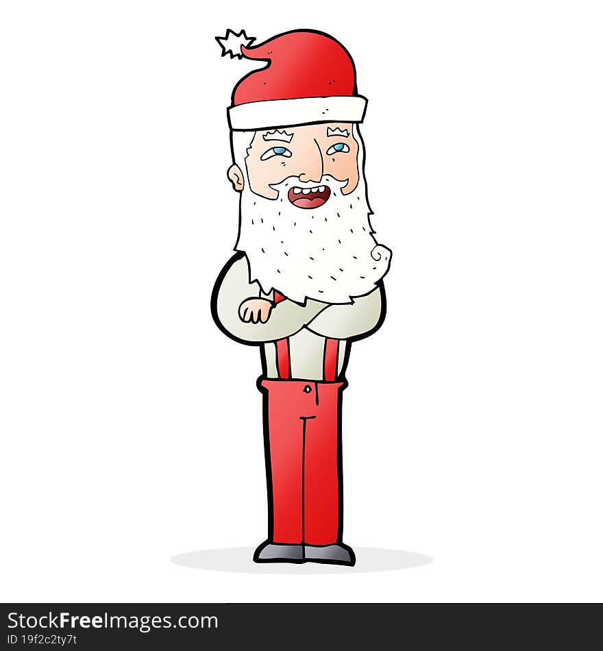 cartoon hipster santa