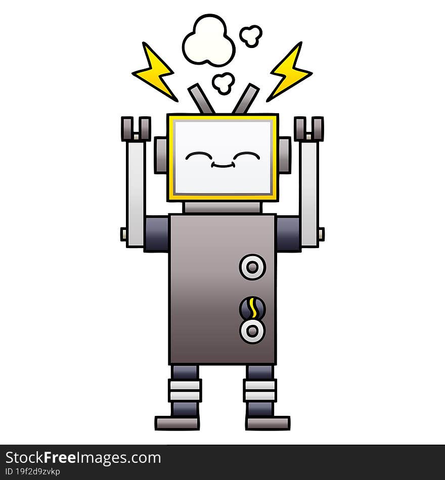 Gradient Shaded Cartoon Robot