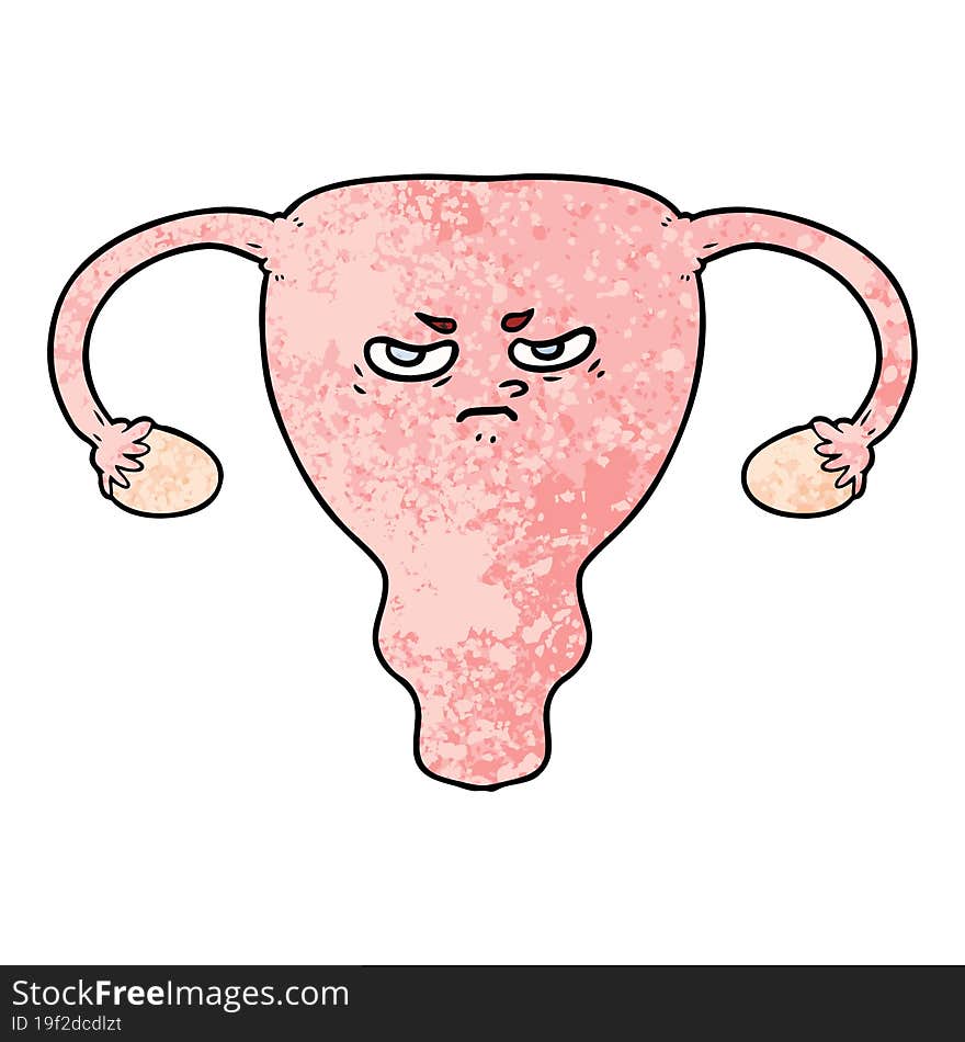 cartoon angry uterus. cartoon angry uterus