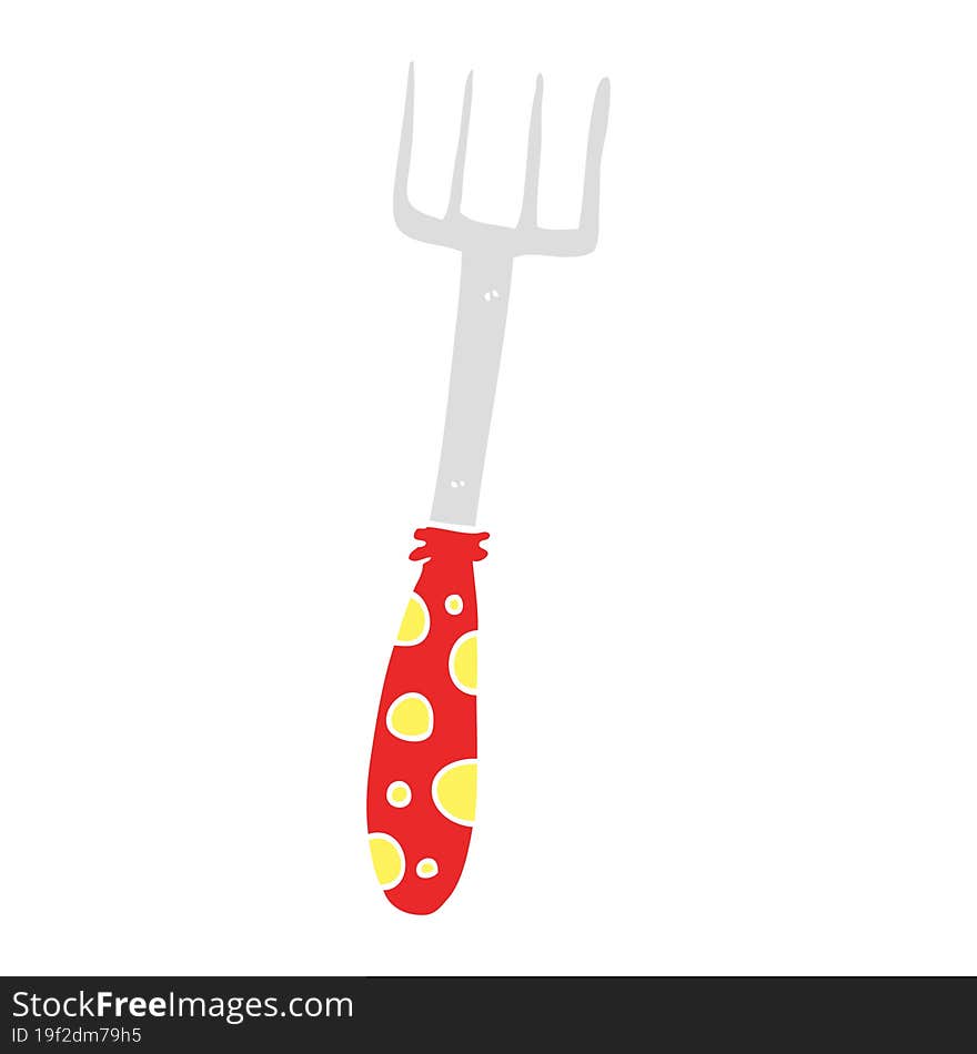 Flat Color Style Cartoon Fork