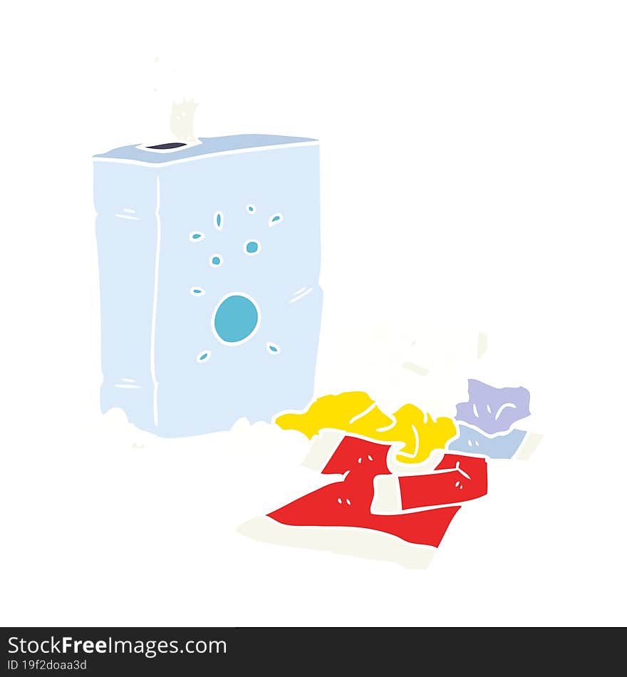 flat color style cartoon washing powder and laundry