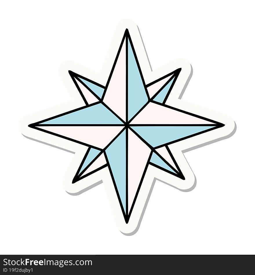 Tattoo Style Sticker Of A Star