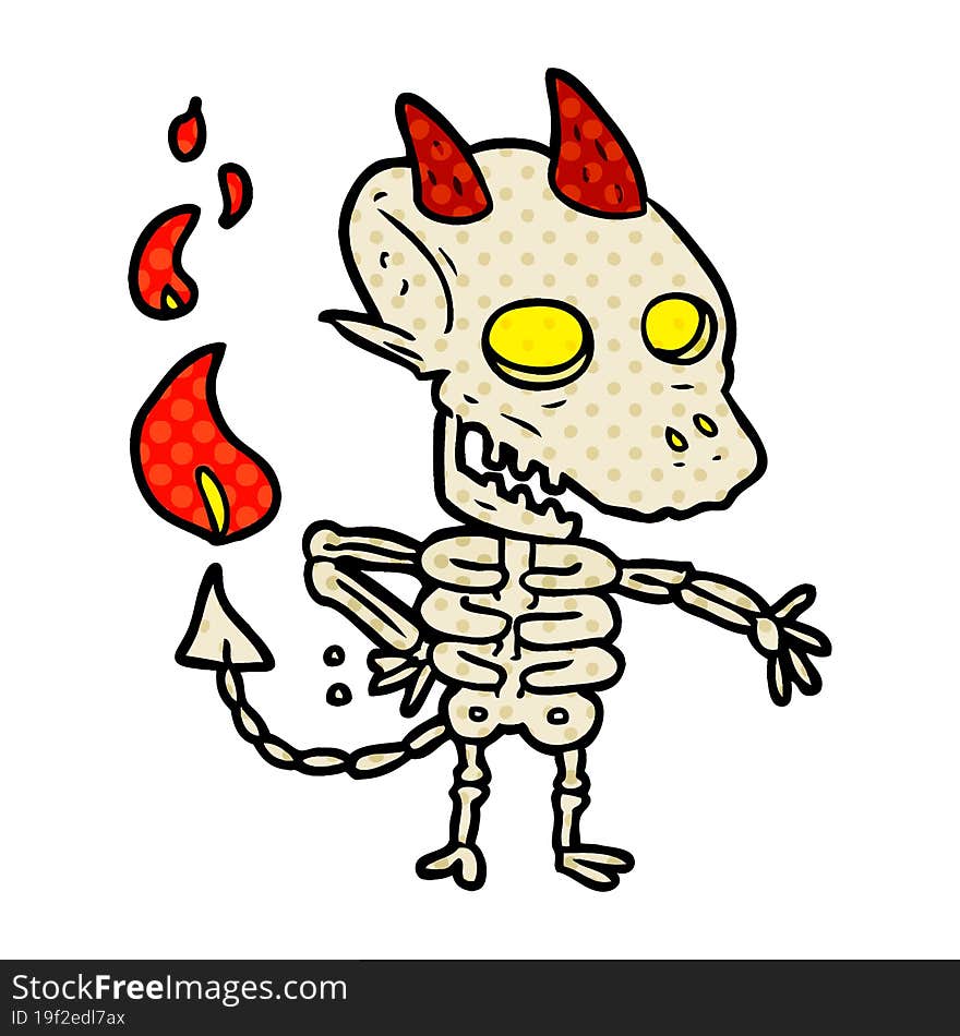 cartoon spooky skeleton demon. cartoon spooky skeleton demon