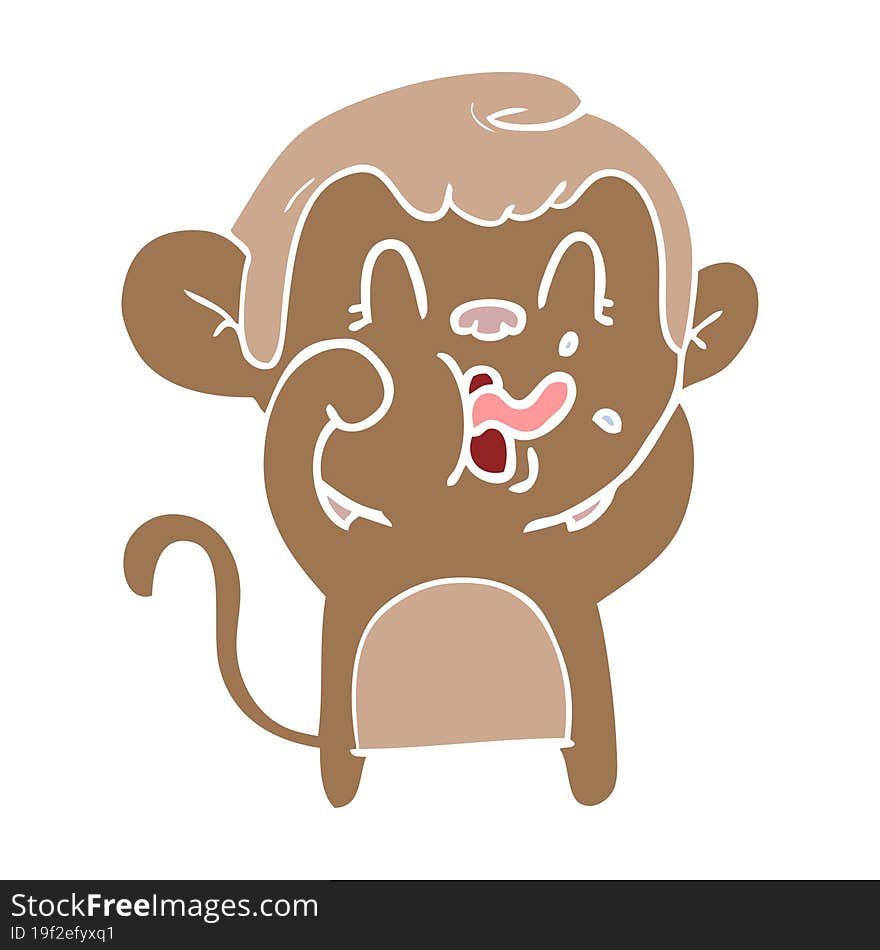 crazy flat color style cartoon monkey