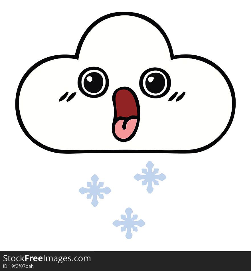 cute cartoon snow cloud