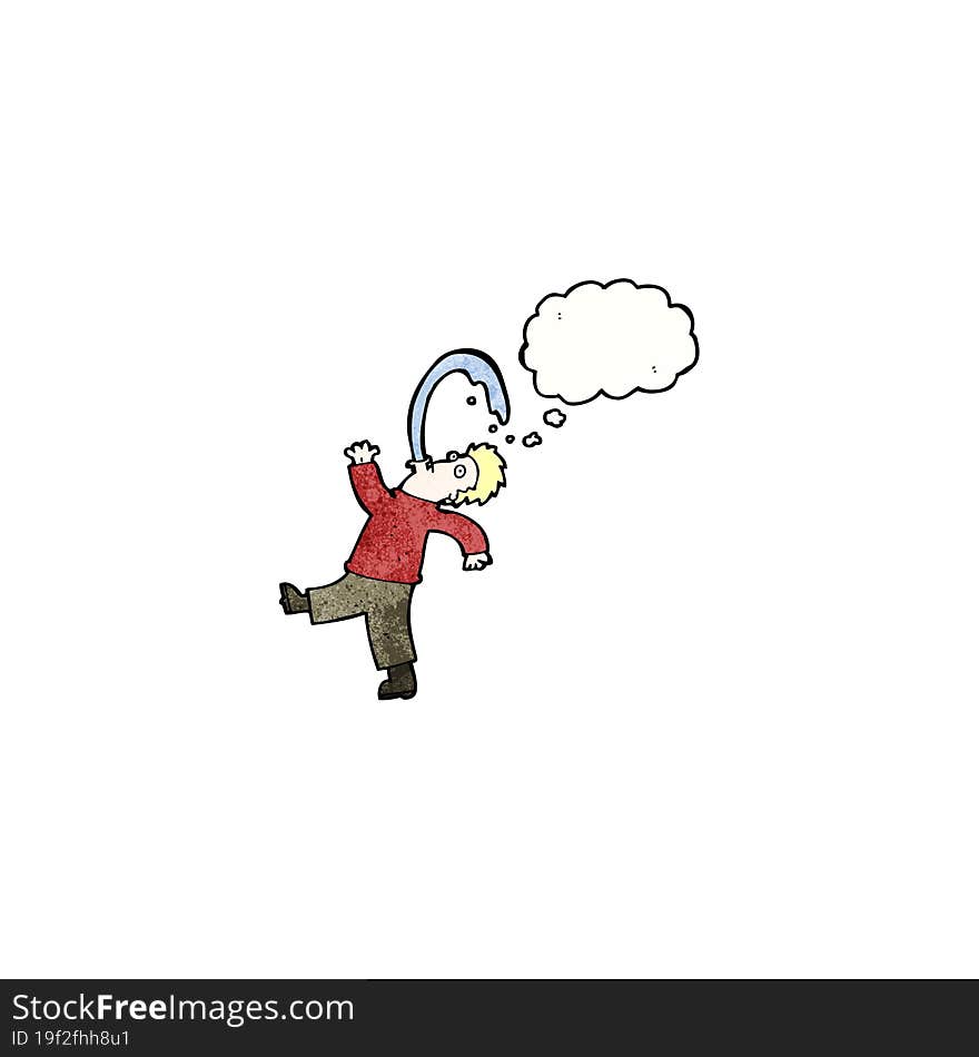 Cartoon Rude Man Spitting Water