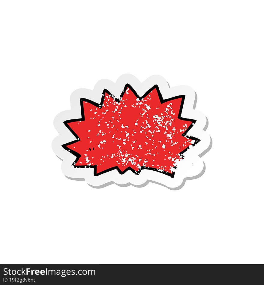 Retro Distressed Sticker Of A Cartoon Comic Book Explosion