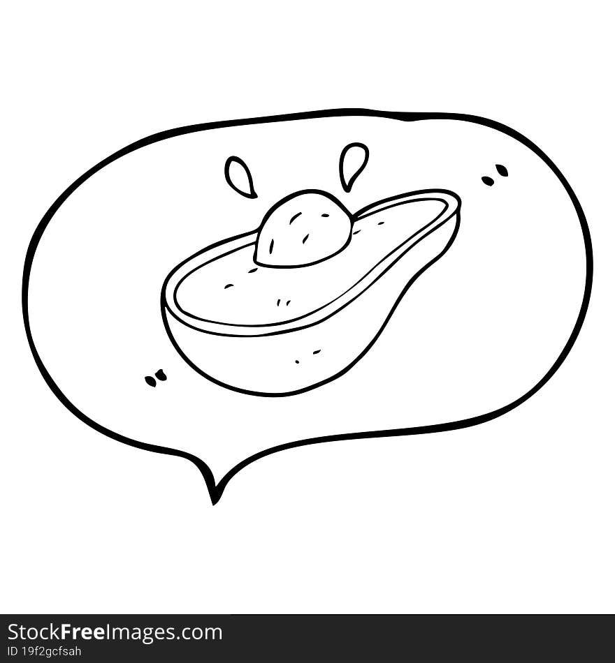 speech bubble cartoon avocado