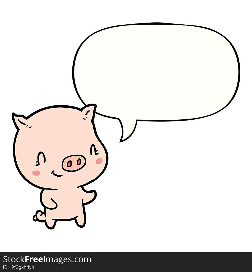 cute cartoon pig with speech bubble. cute cartoon pig with speech bubble