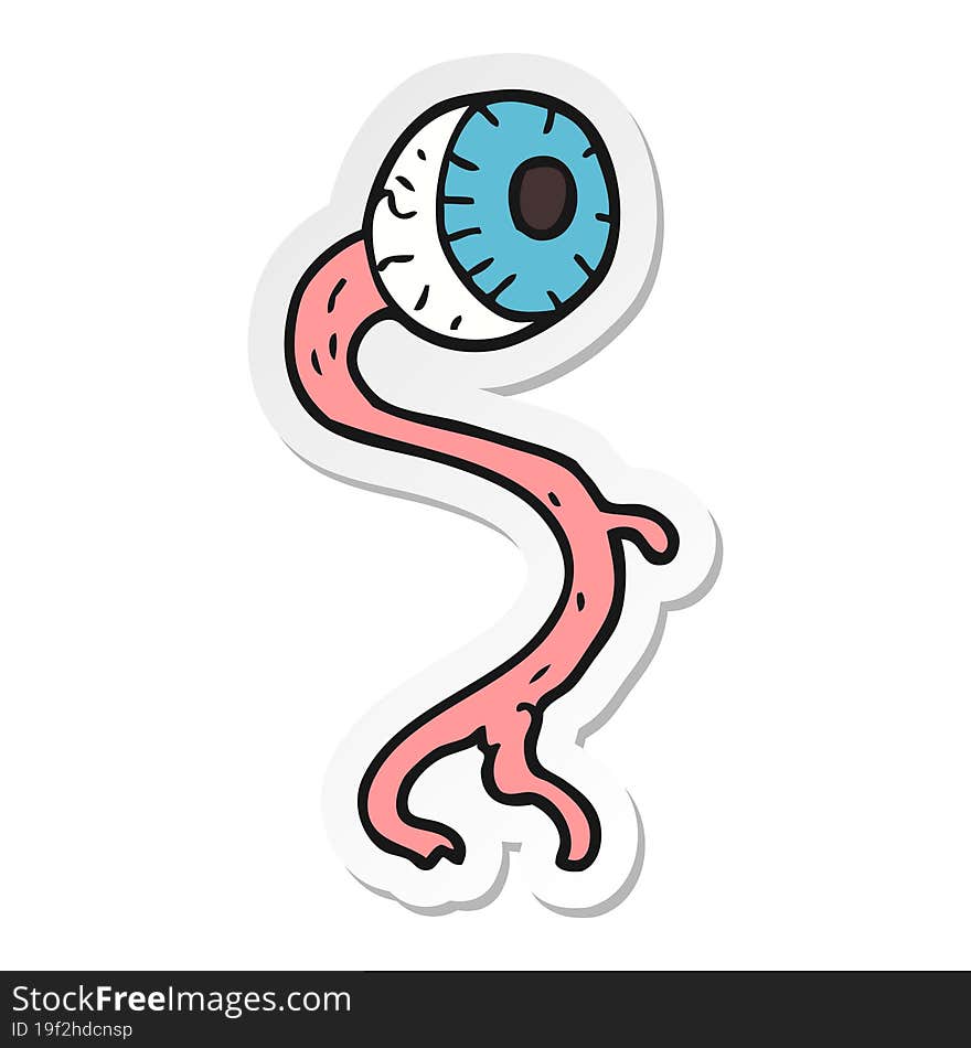 sticker of a gross cartoon eyeball