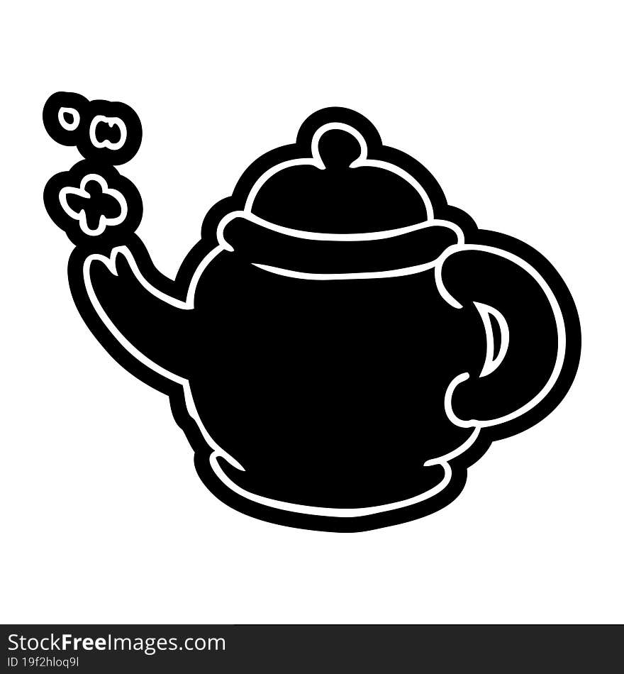 cartoon icon drawing of a blue tea pot