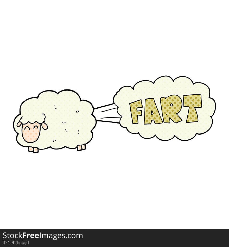 cartoon farting sheep