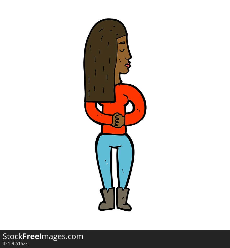 cartoon woman ignoring