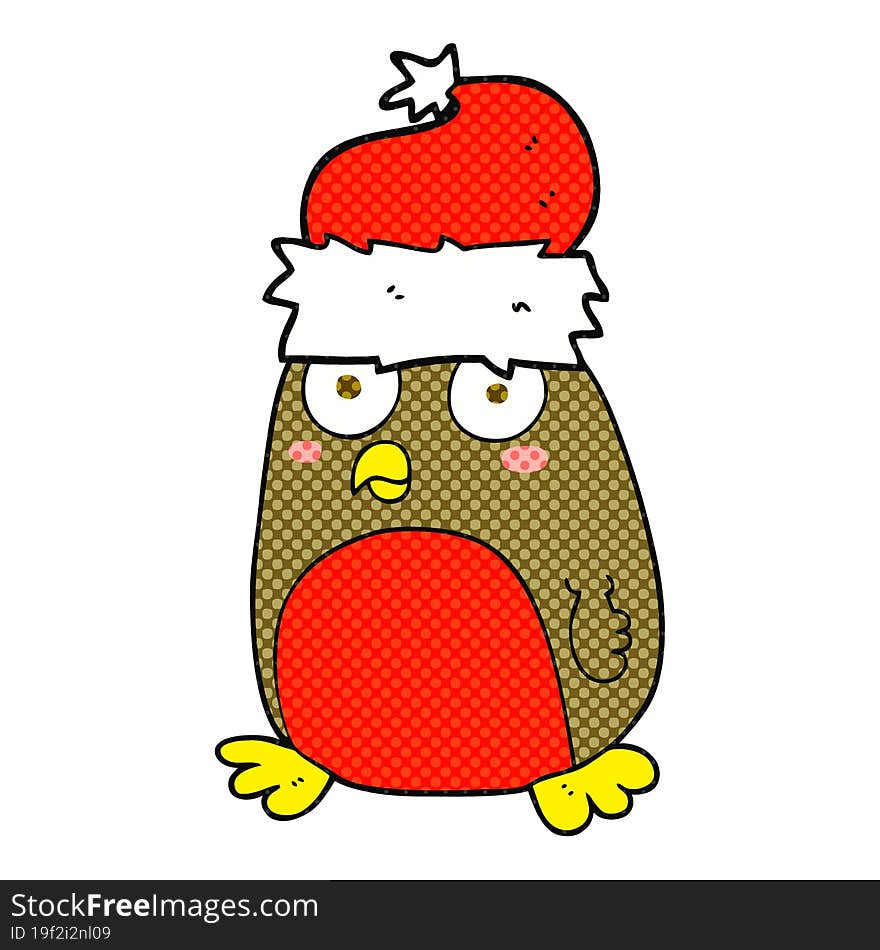 Cartoon Christmas Robin