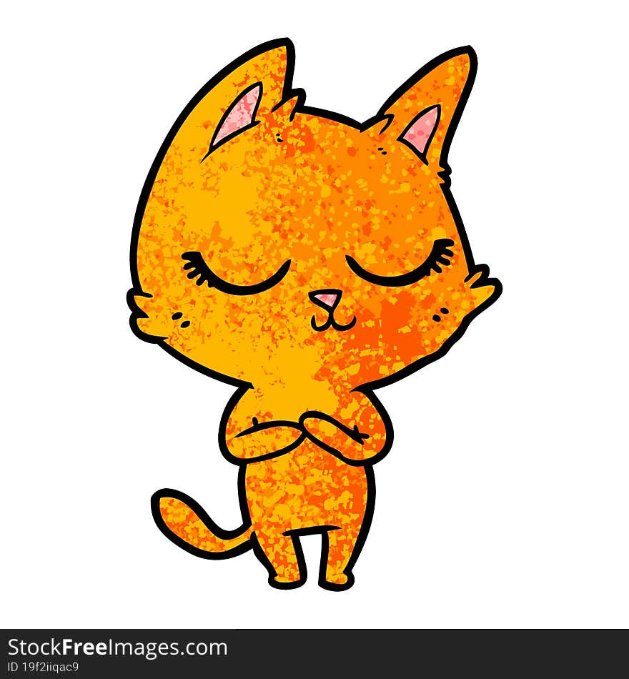 calm cartoon cat. calm cartoon cat