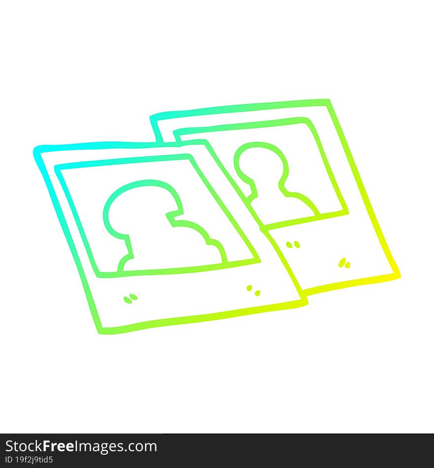 cold gradient line drawing cartoon instant photographs