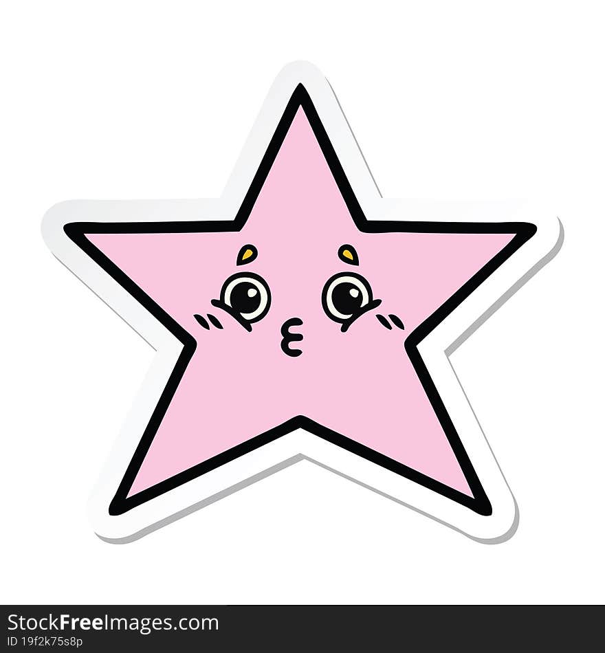 Sticker Of A Cute Cartoon Star Fish