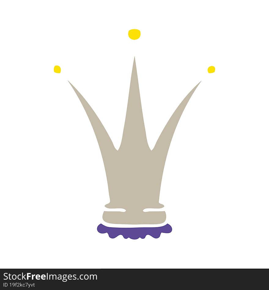 Quirky Hand Drawn Cartoon Gold Crown