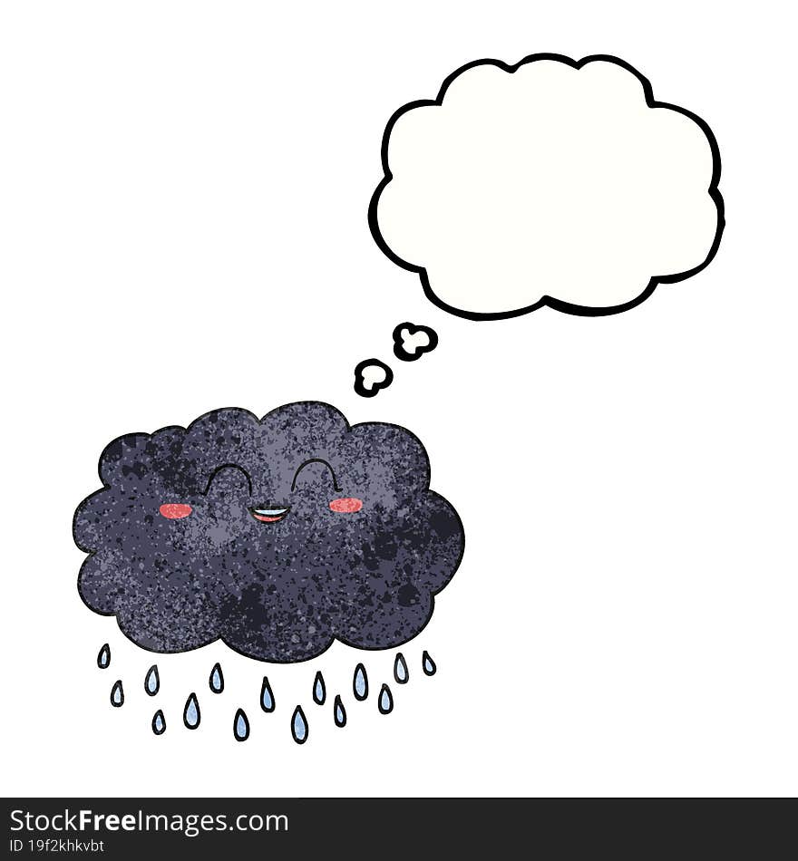 thought bubble textured cartoon raincloud