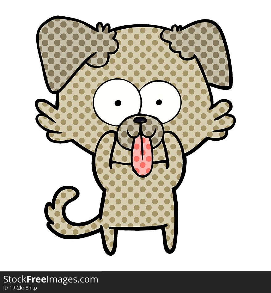 cartoon dog with tongue sticking out. cartoon dog with tongue sticking out