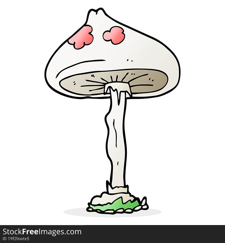 freehand drawn cartoon mushroom