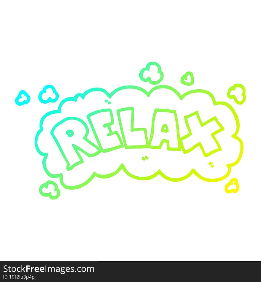 Cold Gradient Line Drawing Cartoon Relax Symbol