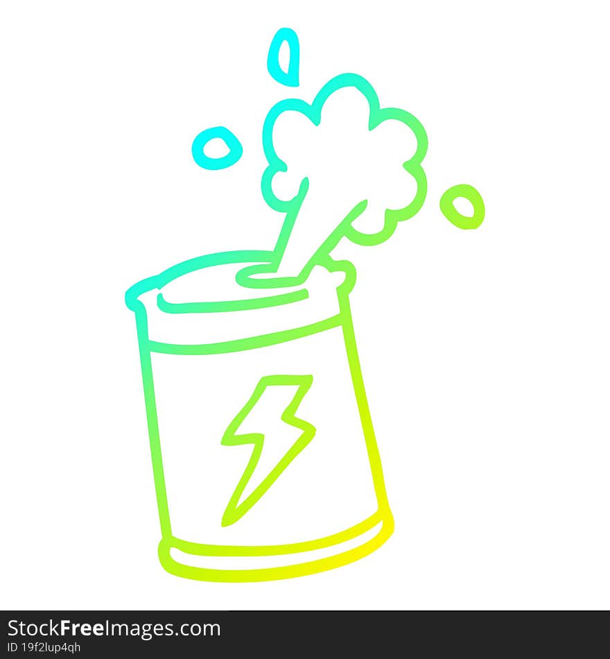 cold gradient line drawing cartoon soda can