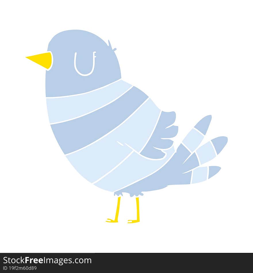 Flat Color Style Cartoon Bird