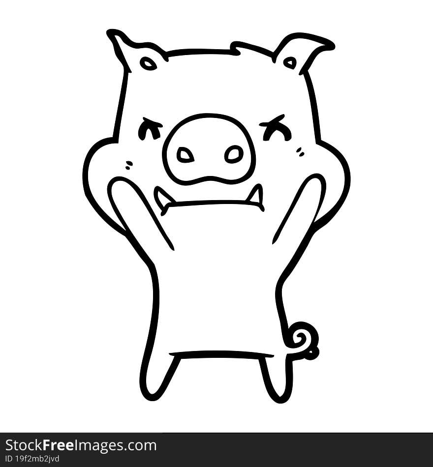 angry cartoon pig. angry cartoon pig