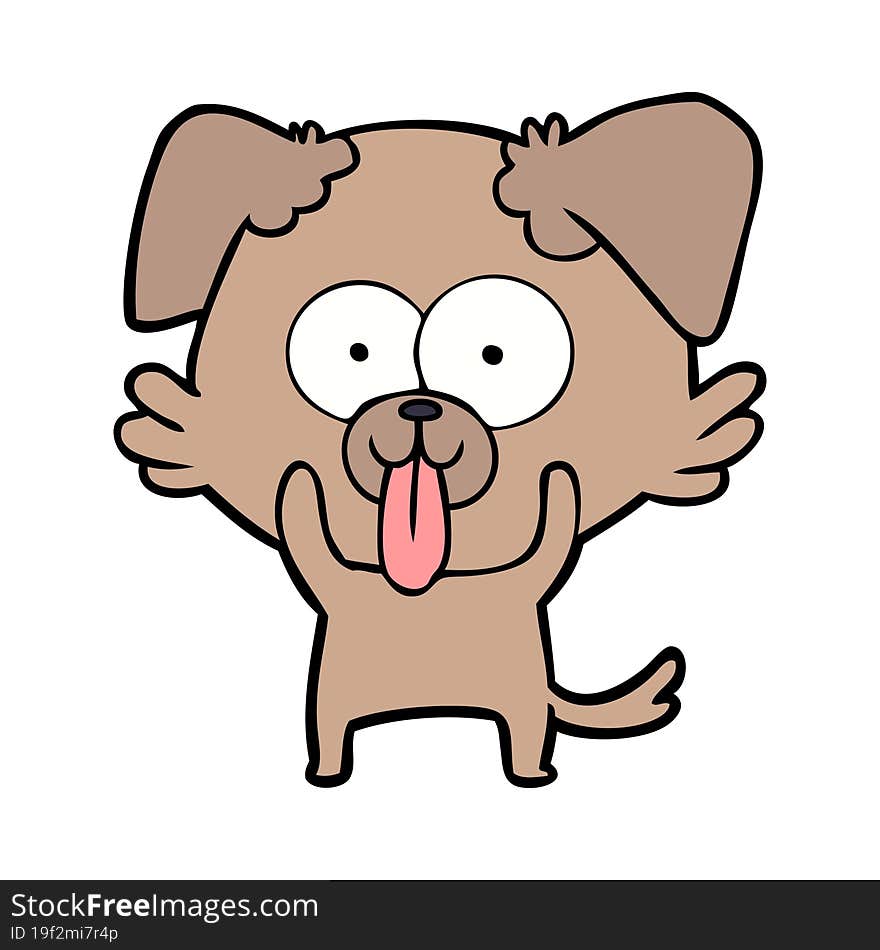 cartoon dog with tongue sticking out. cartoon dog with tongue sticking out