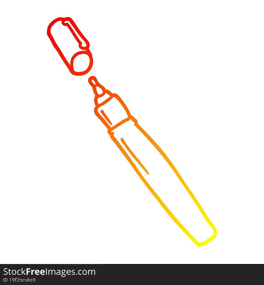 warm gradient line drawing cartoon permanent marker